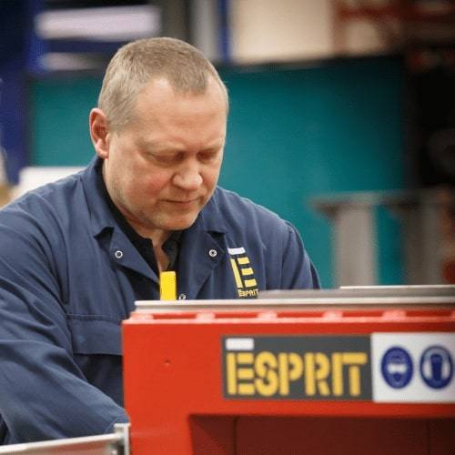 Final assembly and testing of an Esprit CNC plasma cutting machine